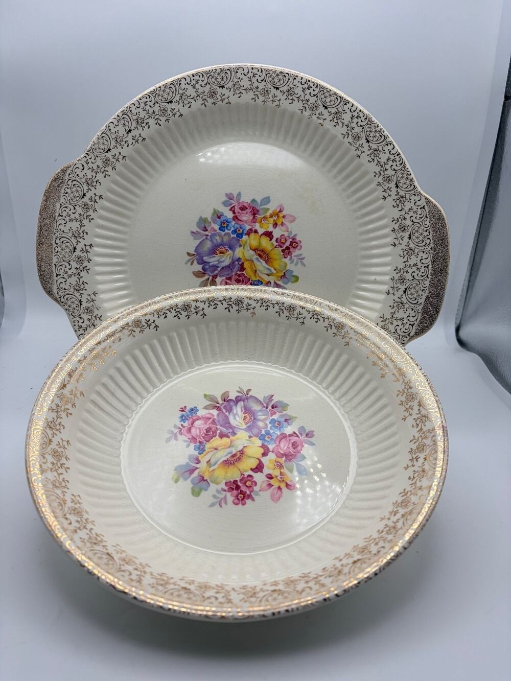 Royal china. Vintage serving tray and vegetable bowl.